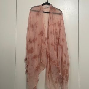 Woven Heart Pink Tie Dye Kimono